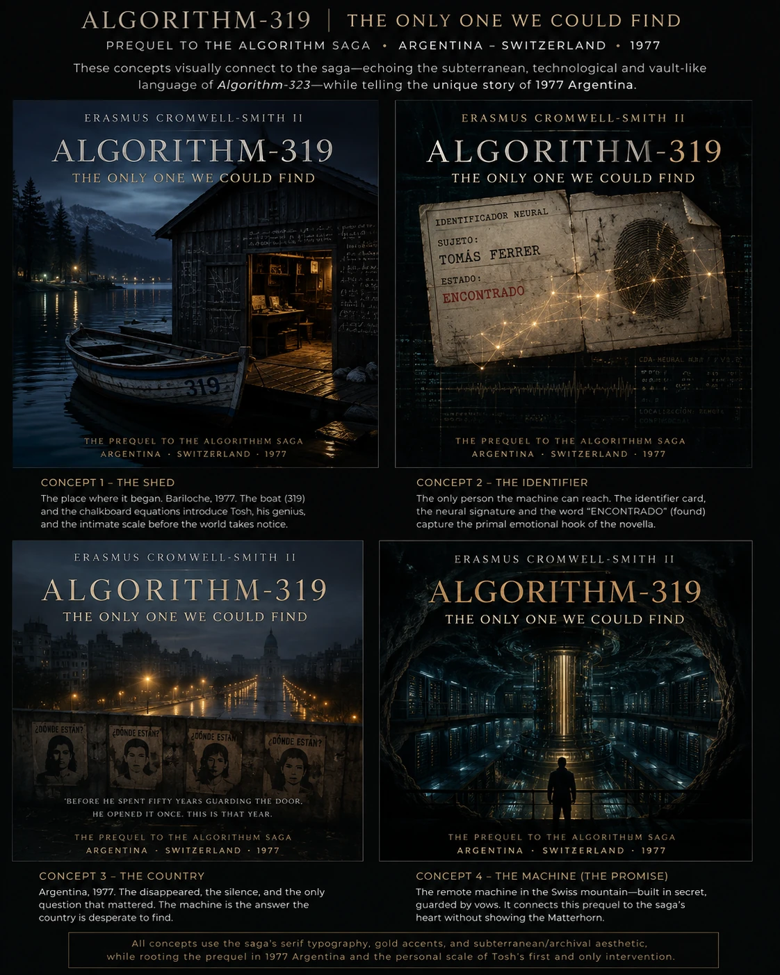 Four visual concept studies for Algorithm-319